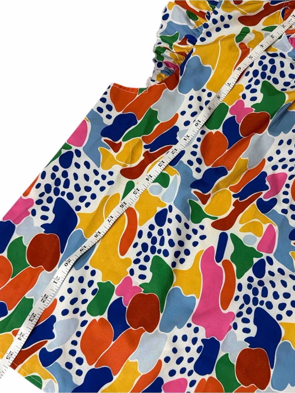 EMERY ROSE Colorful Abstract Print Ruffle Sleeve Top - Picture 5 of 7